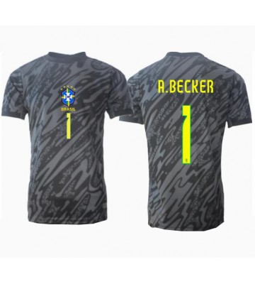 Brasilien Alisson Becker #1 Målvakt Bortatröja Copa America 2024 Kortärmad